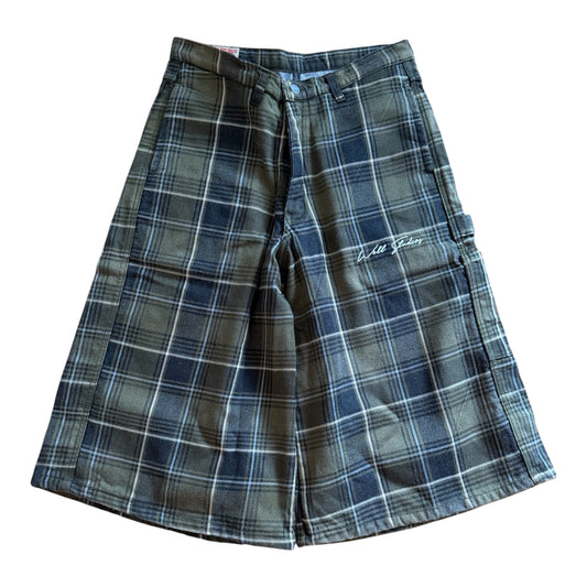 Plaid denim (forest green)